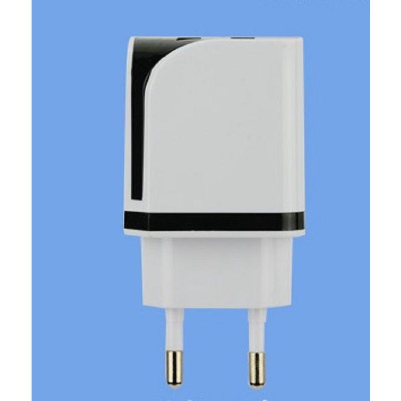 

Premium Quality Double Usb Power Adapter Charger For Universal 2.1a Android Phones Eu-Black