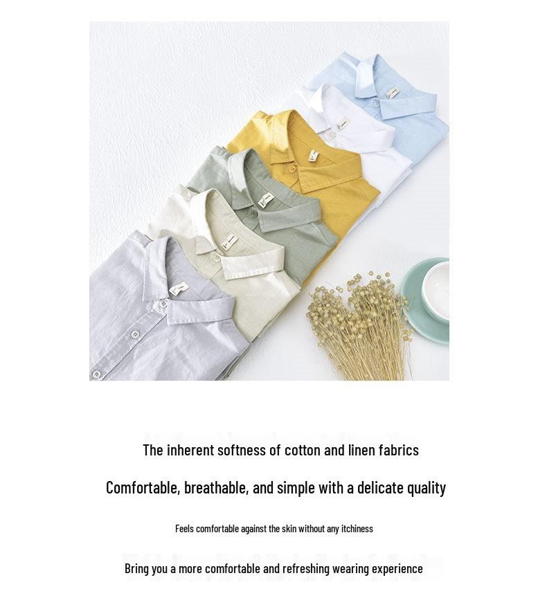 Men's Summer Short-Sleeve Ice Silk Linen Business Casual Shirt - White Trend