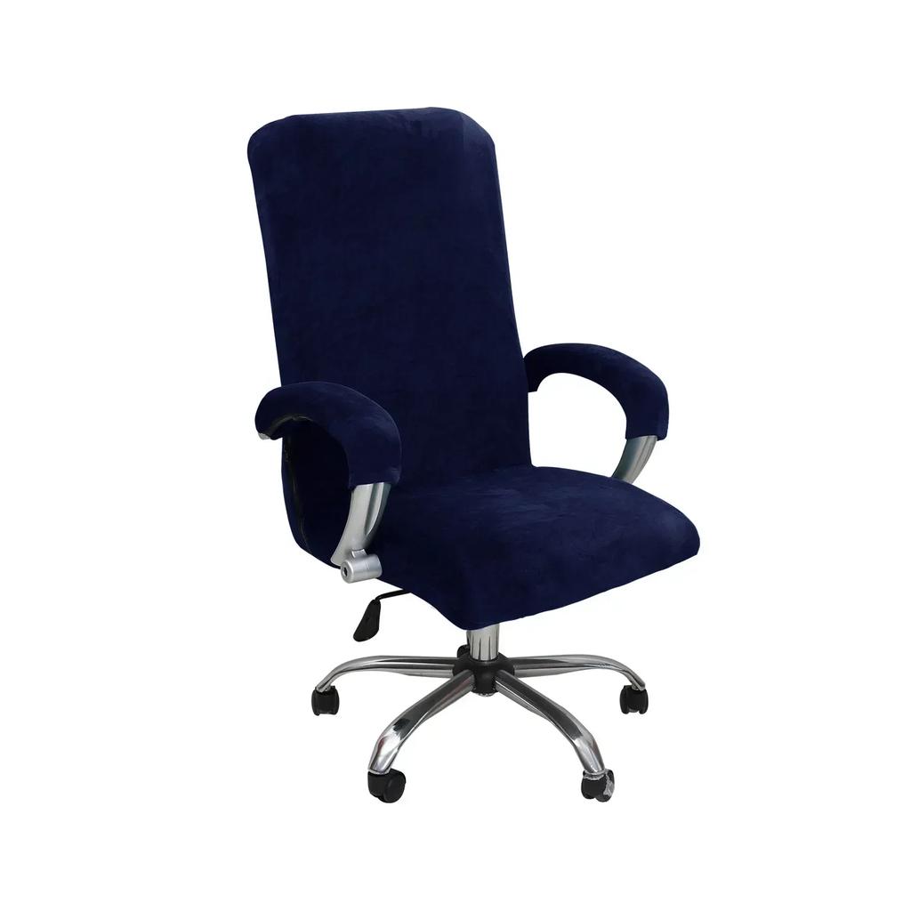 1 Set Velvet Elastic Chair Cover Thickened Internet Cafe Cinema Armchair Case Office Staff Computer Swivel Seat Cover Removable