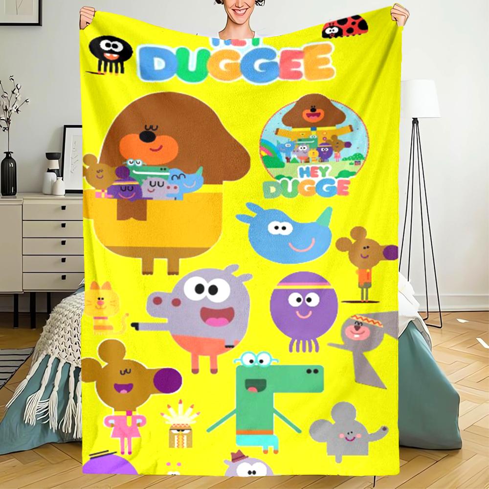 Hey Duggee Theme Printed Blanket - Perfect for Couch, Bed, Travel & Outdoor Use | Machine Washable, Cozy & Durable.