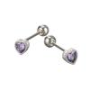 Minimalist Colorful Zircon Heart Stud Earrings For Women Niche Design High End Screw Back Ear Jewelry