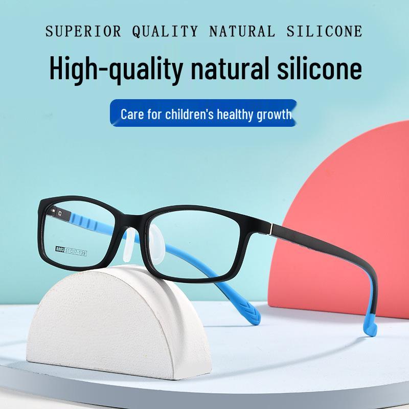 Ultra-Light Children's Glasses Frames with Silicone Nose Pads and Myopia Lens Option