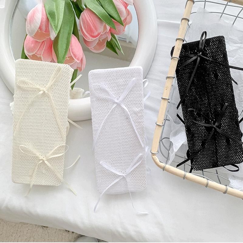 Women's Fishnet Stockings with Bowtie Girls Fish Net Tights with Designs High Waist Pantyhose Thigh High Stockings