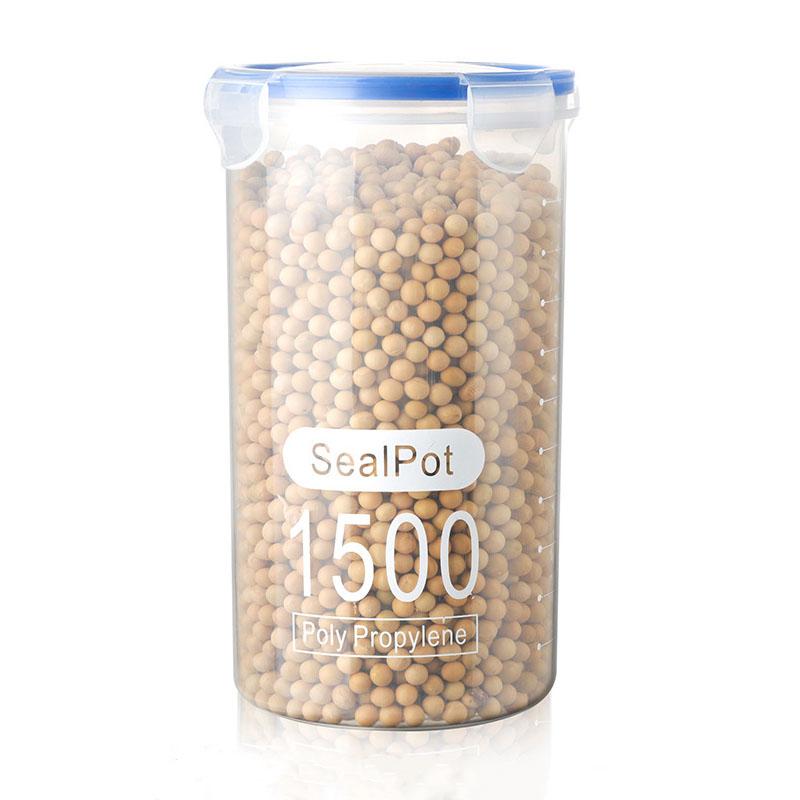 Food Grade Sealed Jars Refrigerator Fresh-keeping Storage Jars Plastic Grain Jars Multi-specification Sealed Jars with Lids