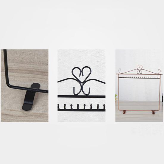 Vintage Heart Jewelry Hanger Necklace Earring Metal Rack Display Stand Holder