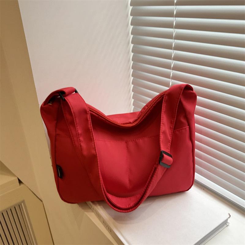 New Summer Popular Large-capacity Simple Casual Solid Color Shoulder Crossbody Fashion Class Commuter Tote Bag