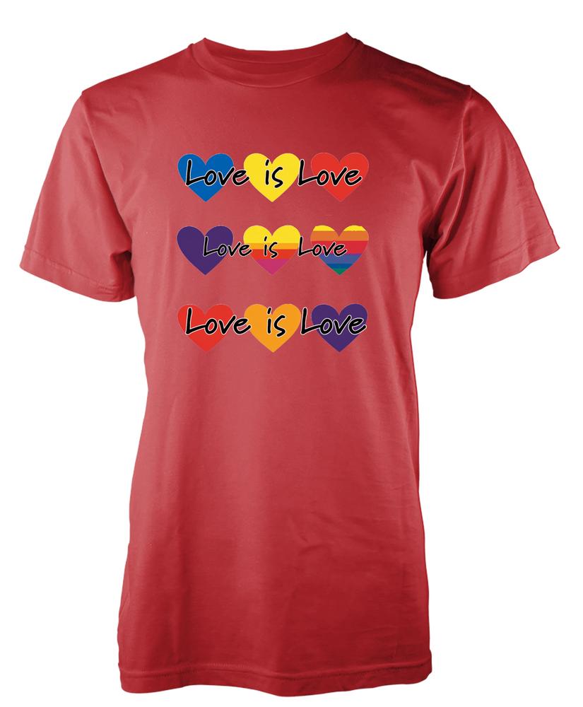 Bnwt Pride Love Is Love Lovehearts Rainbow Lqbtq Unique TShirt Adult Kids S