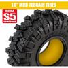 INJORA 1.0 Tires with Silicone Rubber Inserts S5 Crawler Mud Terrain Kraken Claw for SCX24 TRX4M AX24 Bronco Gladiator C10 JLU Deadbolt FCX24 FCX18