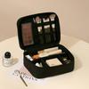 Wash and beauty tool storage bag with baffle portable cosmetic bag