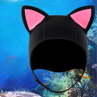 Scuba Diving Cap Cat Ears Wetsuit Hood Lovely, Dive Hat Thermal Surfing for Sailing,