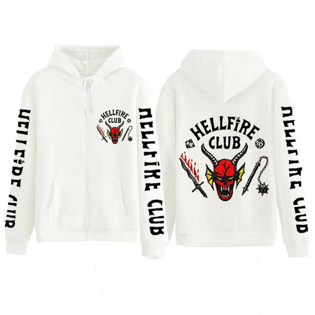 (SU)Printed Long Sleeve Hoodie Pullover Women Men Sweatshirt Zipper Tops Unisex Fashion Women Men