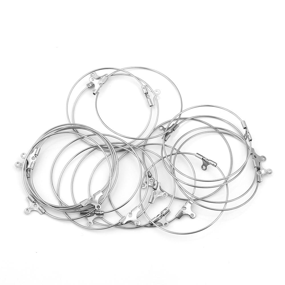 10-20Pcs Stainless Steel Big Circle Ear Wire Earrings 20/25/30/35/40mm Hoop Earring Hooks Connector DIY Earrings Jewelry Making
