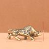 Antique Bronze-Style Pure Brass Bull Figurine: Lucky Wealth Symbol for Stock Trading