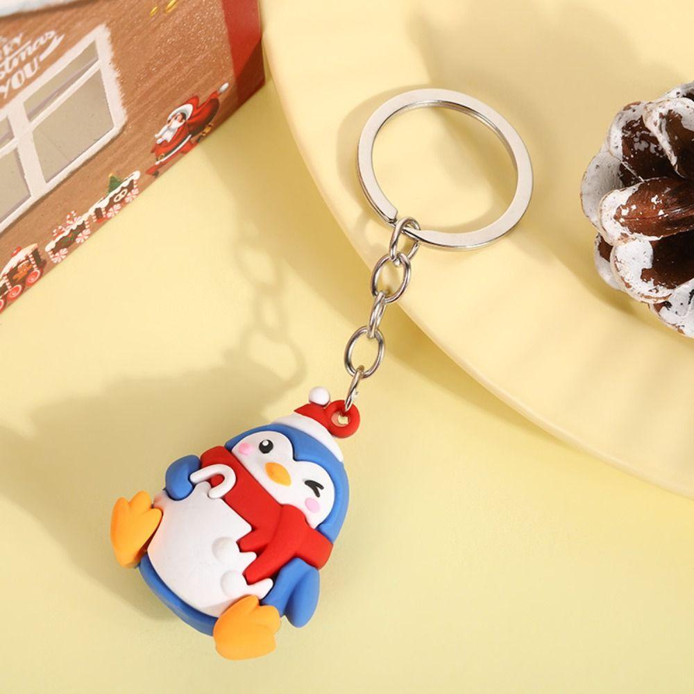 3pcs Key Chains Silicone Keychain Christmas Doll Keyring Christmas Decoration