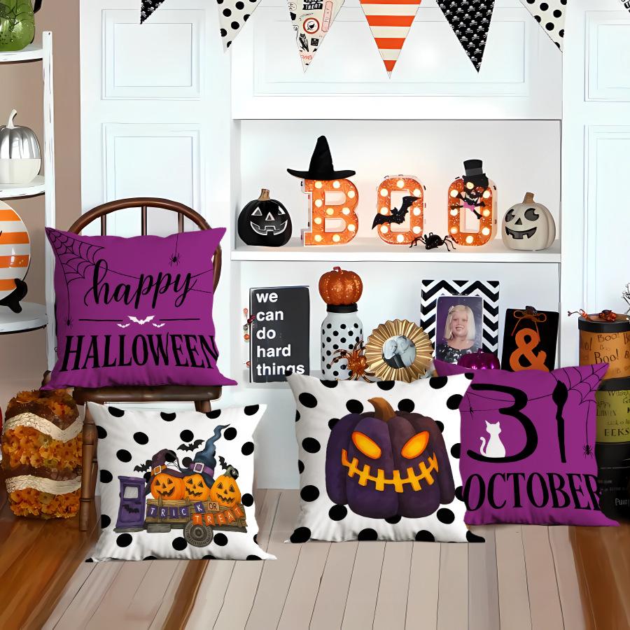 Halloween Polyester Printed Pillowcase Printed Home Living Room Sofa Decoration Cushion Bedroom Cushion