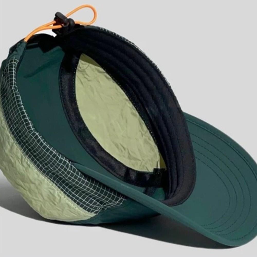Retro 5-panel Quick-drying Baseball Cap Soft Brim Plaid Running Caps Breathable Peaked Cap Men