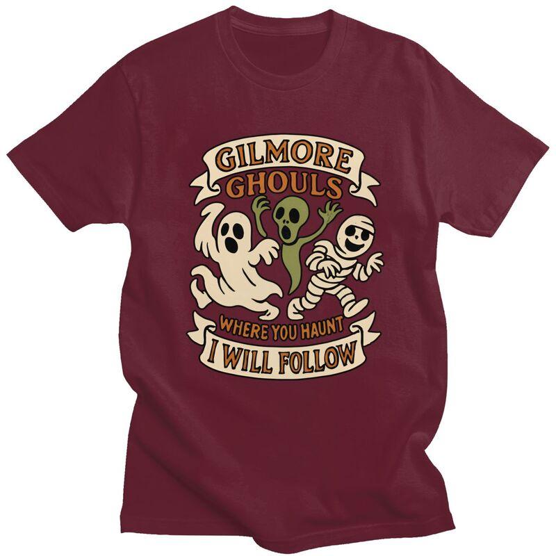 Male Gilmore Ghouls Where You Haunt I Will Follow T Shirt Round Neck Short Sleeve 100 Cotton Halloween Ghosts Tee Shirt Clothes