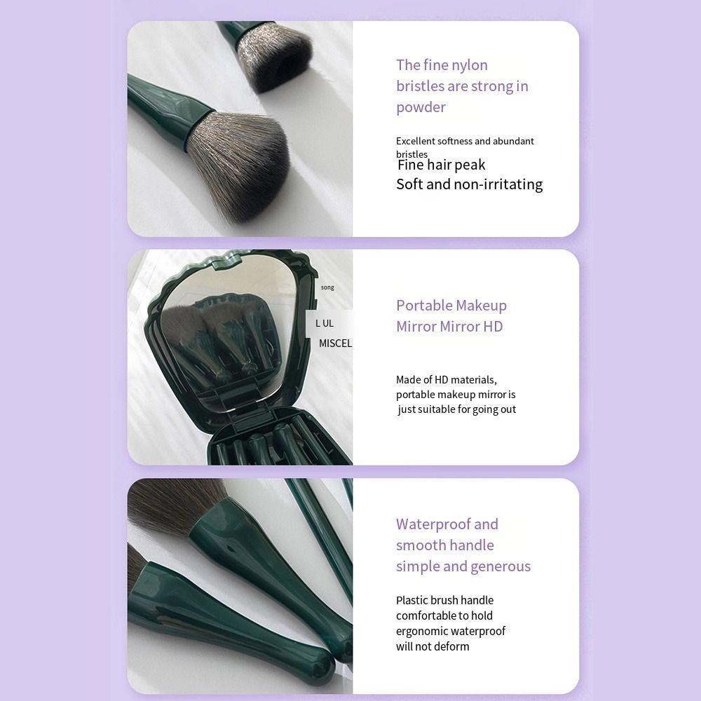 Acrylic Travel Makeup Brush Set Shell Acrylic Cosmetic Organizer Makeup Brush with Storage  Bag