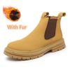 Fashion Luxury Brand Men Chelsea Boot Casual High Top Shoes Men High Quality Classic Motocros Shoes Yellow Men Boots Leather Ankle Boots