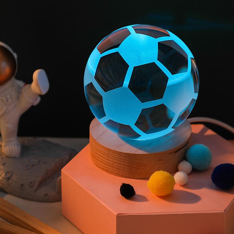 3D Galaxy Crystal Ball Night Light with Color-Changing Base - Unique Starry Sky Gift