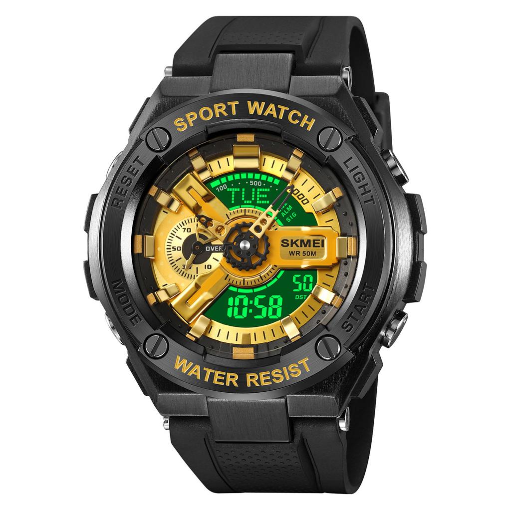 Moment Beauty Men's Sports Watch Luminous Waterproof Electronic Watch Alarm Clock Multifunctional Electronic Watch Student Watch
