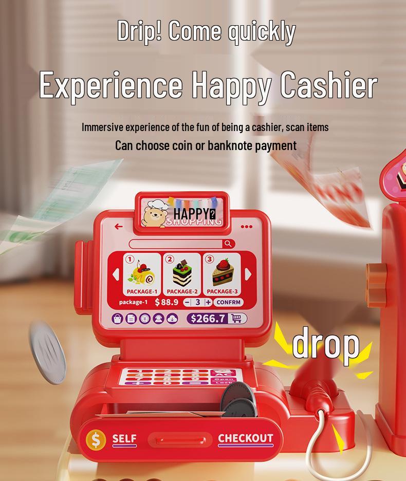 Kids' Play Kitchen Supermarket Cash Register Toy