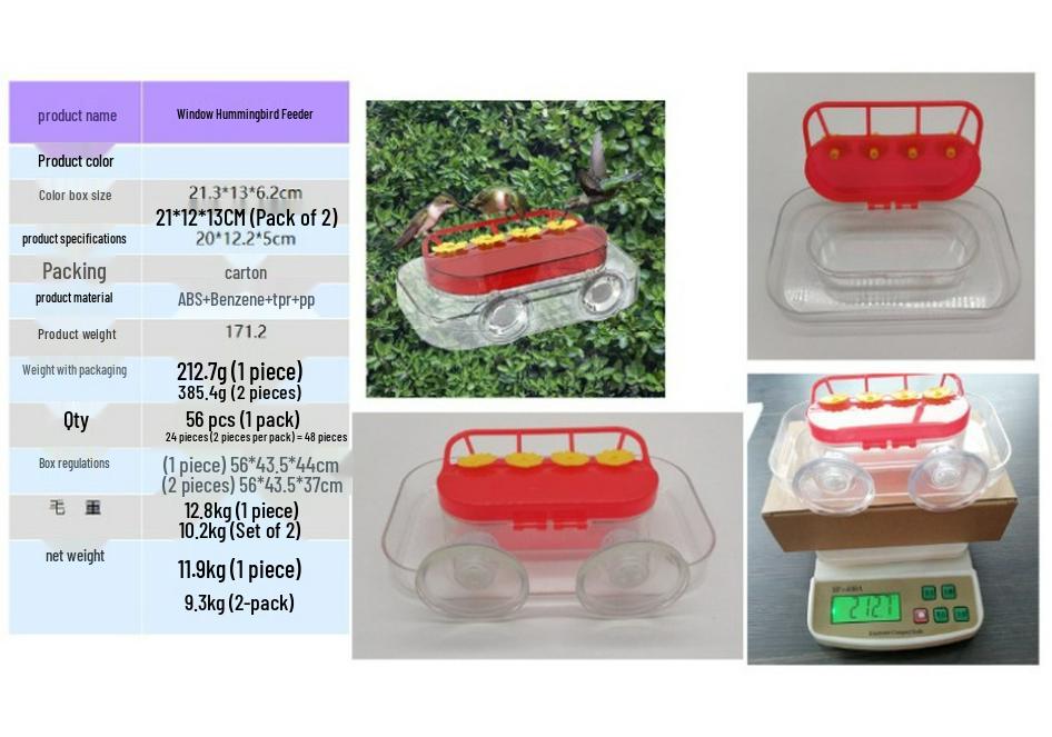 Suction Cup Window Hummingbird Feeder
