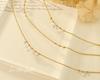 Women's Zircon Pendant Necklace: Chic 18K Gold Titanium Steel Clavicle Chain