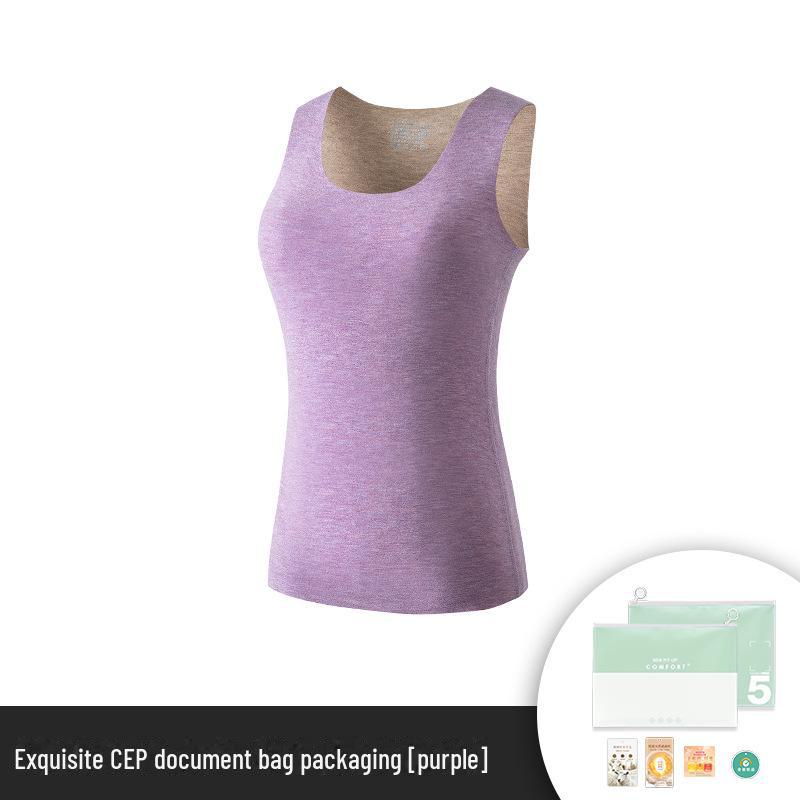 

Женский шелковый шерстяной терможилет - осень/зима, однотонный, плюс бархат, в наличии XL фиолетовый