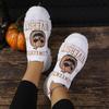 Halloween Style Platform Sneakers Women Breathable Knitted Soft Sports Shoes Ladies Comfort Flat Heels Non-Slip Casual Shoes