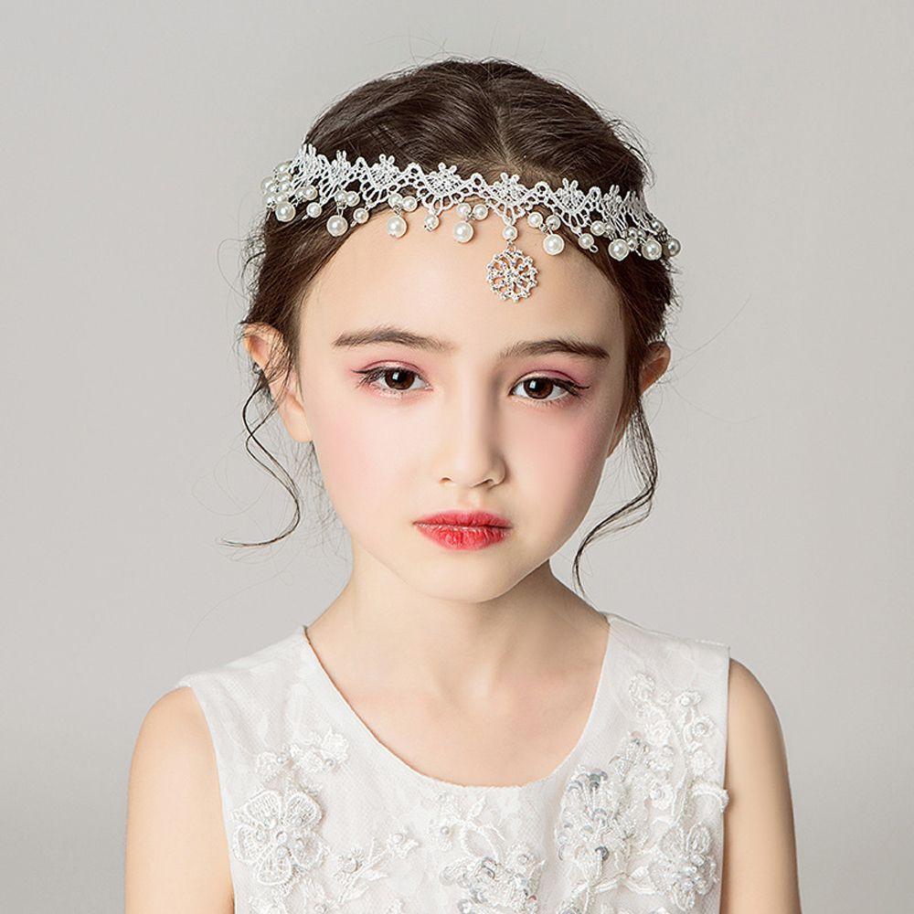 Gift Pearl Pendant Lovely Sweet Dress Accessories Hairpin Forehead Headchain Children's Headdress