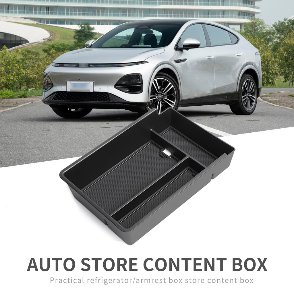 for Xpeng G6 Accessories Set Armrest Storage Box Door Storage Box Car Center Console Tray Organizer Tidying Black