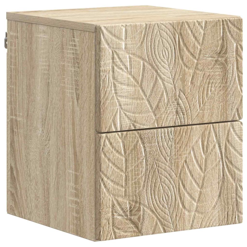 Wall Mounted Nightstand 2 pcs Sonoma Oak 34.5 x 33 x 40 cm