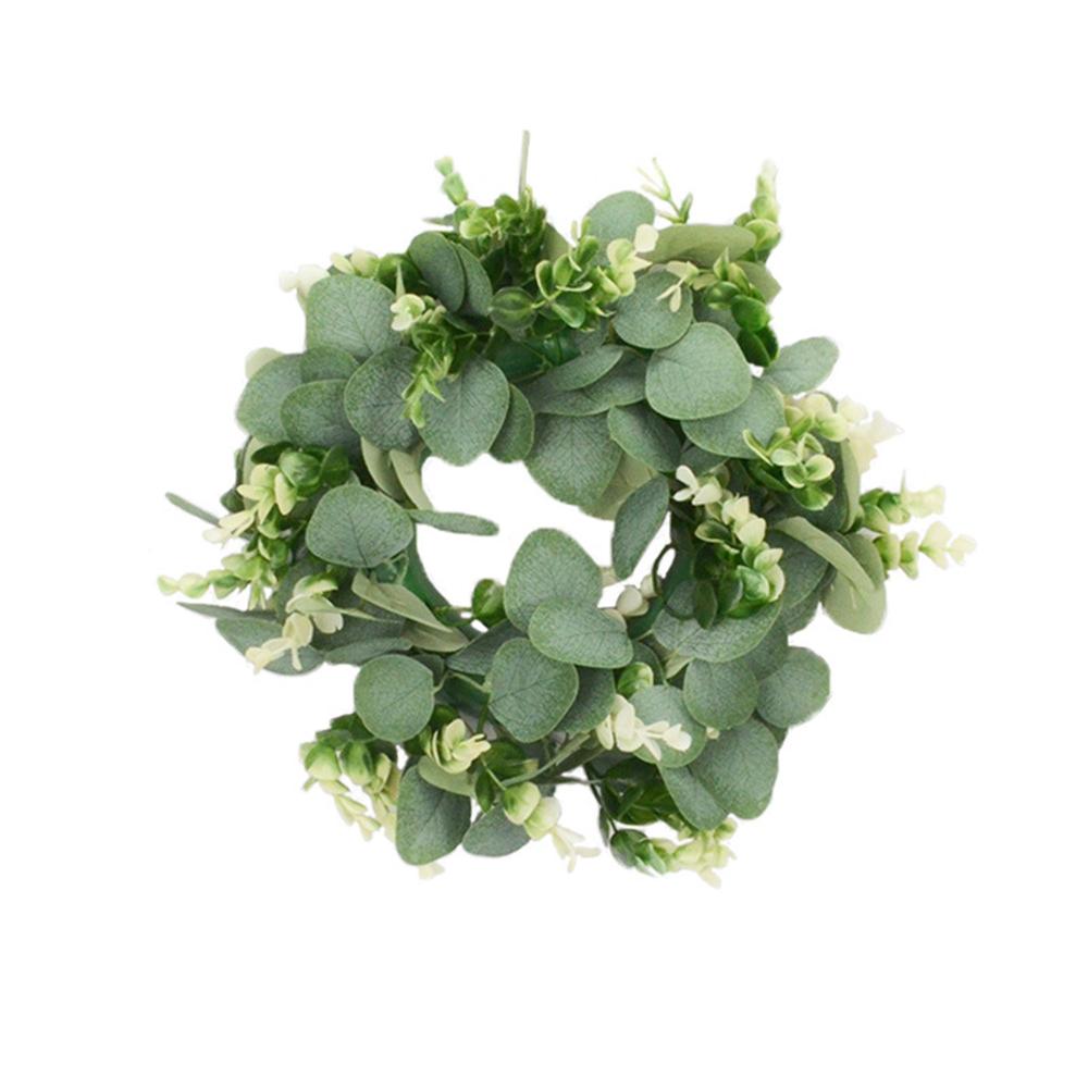 Living Room Decor Artificial Eucalyptus Wreath Garden Christmas Door Decor Faux Plant Flower Ring Home Decorative Accessory