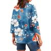 Women's Tops Three-quarter Sleeve Shirt V-neck Loose Casual Shirt Floral Printed T-shirt