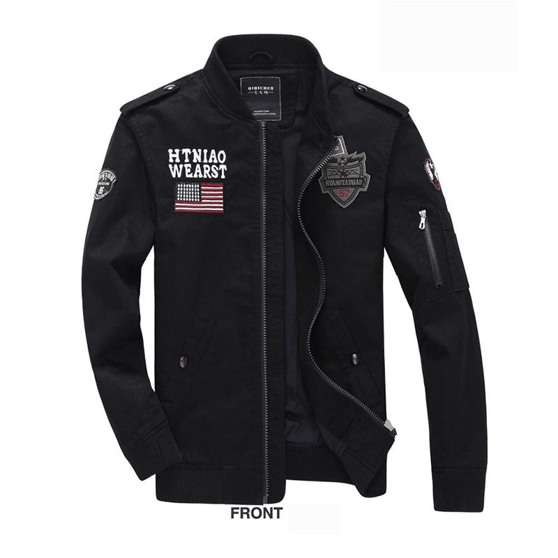 

Осенняя верхняя одежда Air Force, тонкая куртка больших размеров для мужчин M чёрный