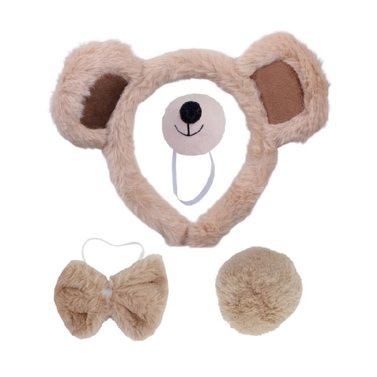 

Набір аксесуарів для костюма ведмедя Обручі з вушками, Бантики Ніс Хвіст Хелловін Косплеї Реквізит