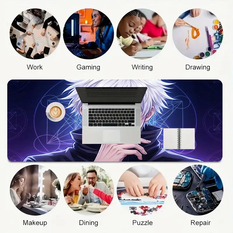 Killua Xl Gaming Mouse Pad Nonslip Rubber Base Stitched Edge Waterproof Desk Mat For Pc Laptop Gamer Office Computer Accessories C92923