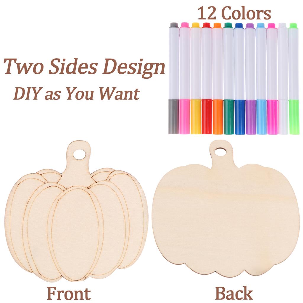 32 Pcs Pumpkin Shaped Hanging Ornaments Erasable Highlighters Set Unfinished Diy
