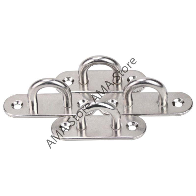 X7JF 6Pcs Universal Kayak Boat Deck Fixing Buckle 5mm Eye Plate Oblong Pad Hardware