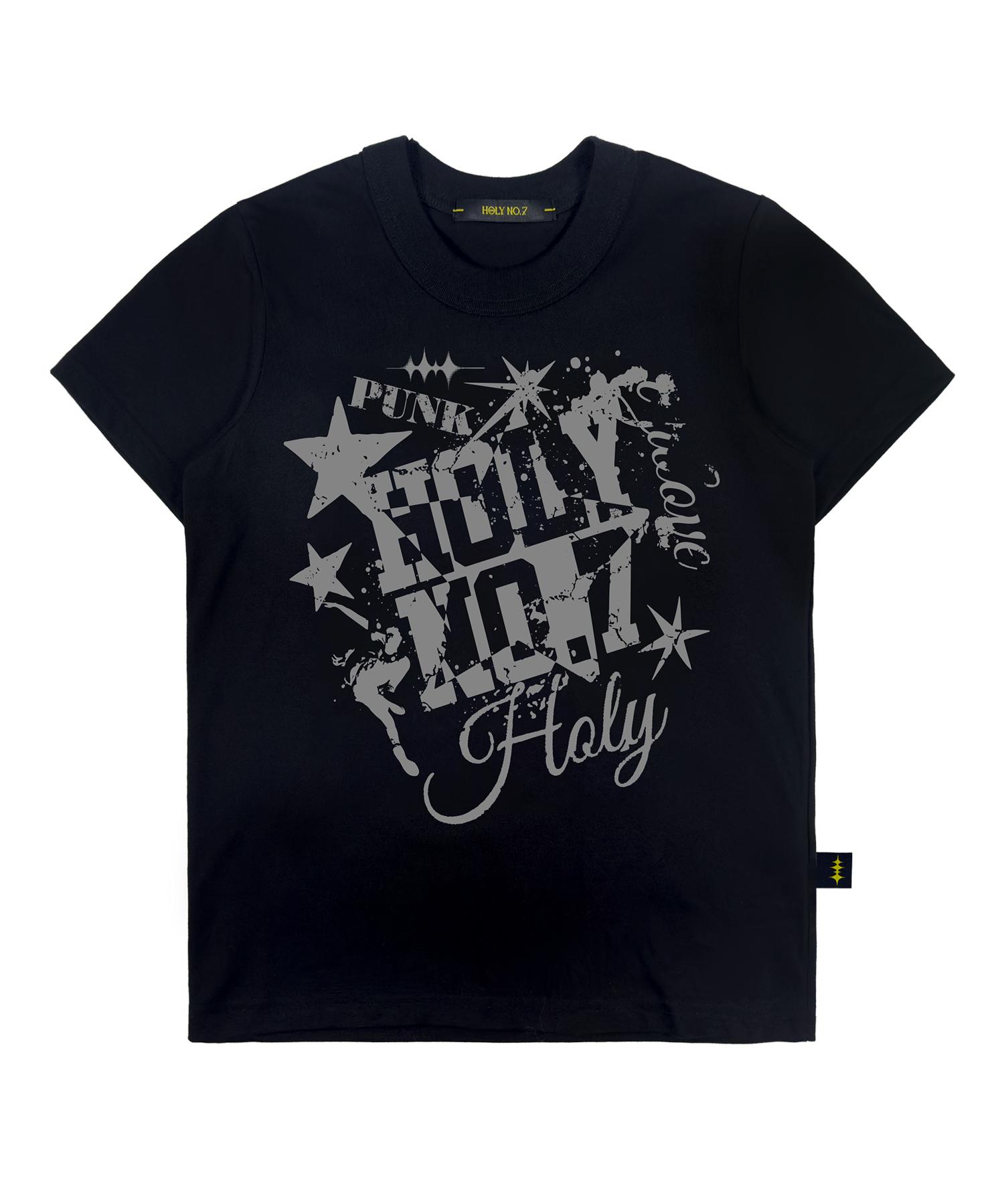 Holy Number Seven Holy Star Graphic Short Sleeve T-Shirt_Black S