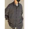Unisex Retro Plaid Long Sleeve Vintage Workwear Shirt