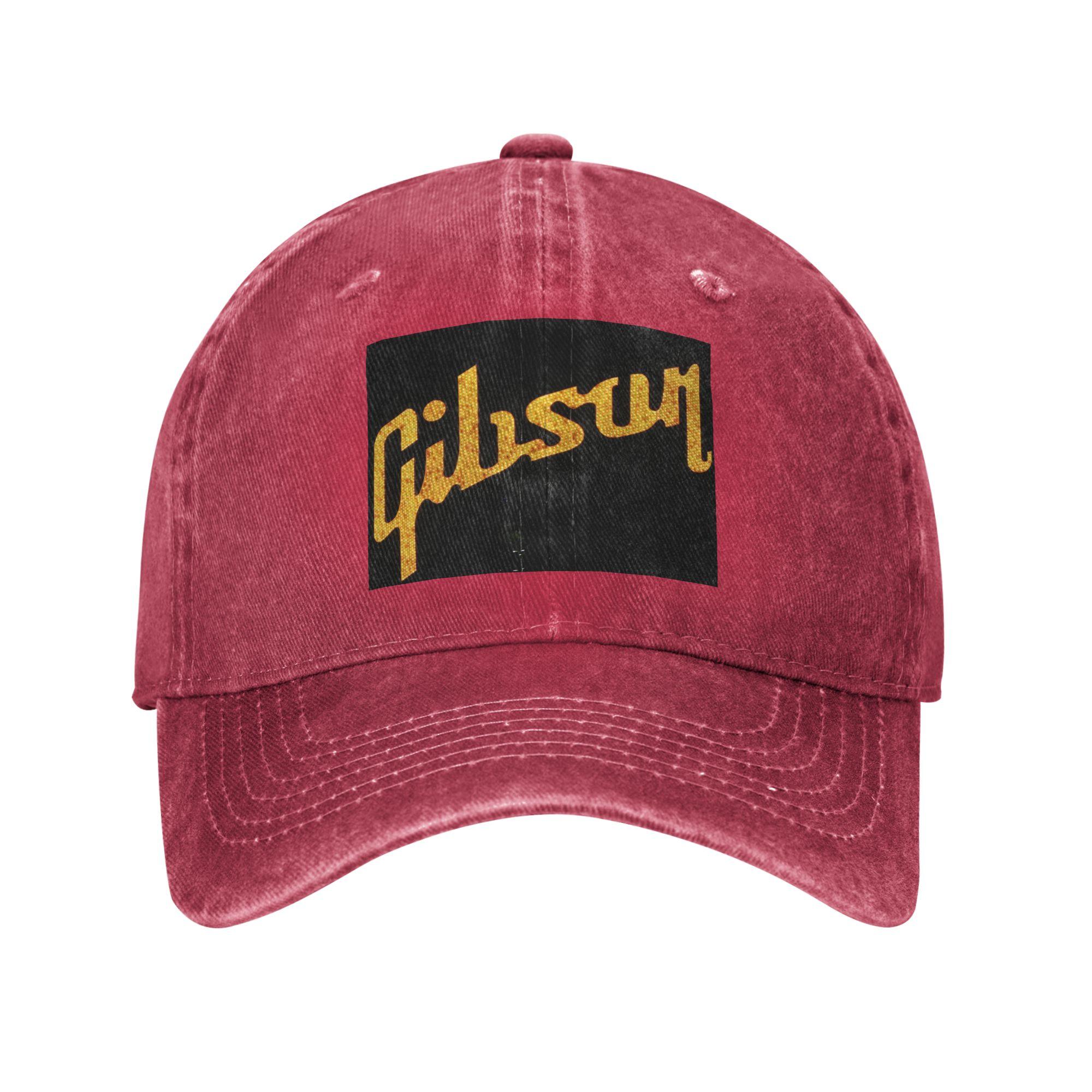 

Gibson Music Logo Washed Denim Cap Casual Baseball Caps Adjustable Hat Summer Unisex Baseball Hats One Size