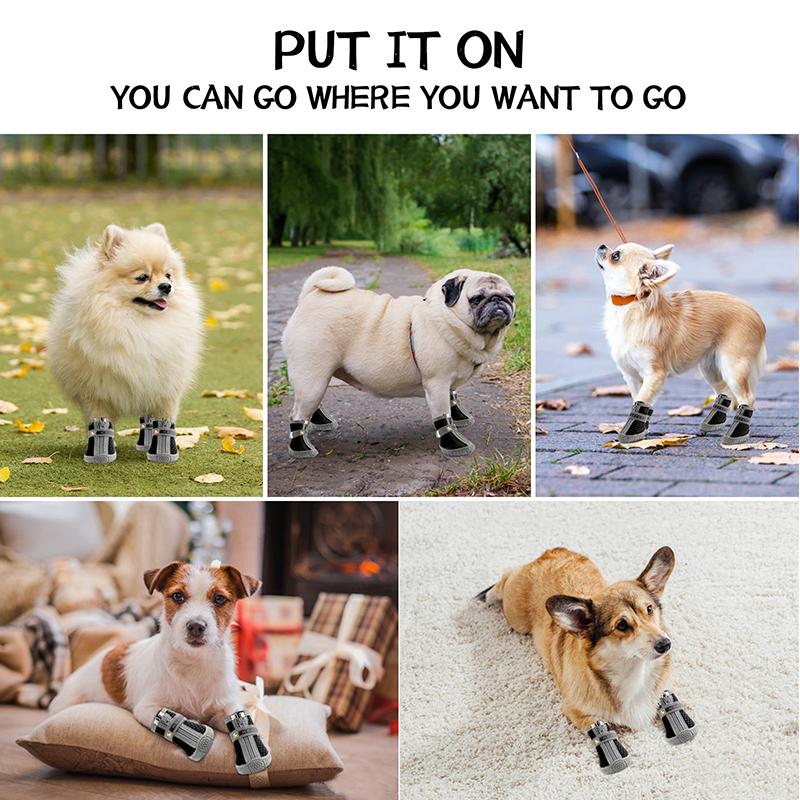Scarpe per cani Suole antiscivolo Protezione in peluche spesso Zampa Scarpe per animali domestici Calde Per cani Scarpe per cani antiscivolo Traspiranti Stivaletti da arrampicata per animali domestici