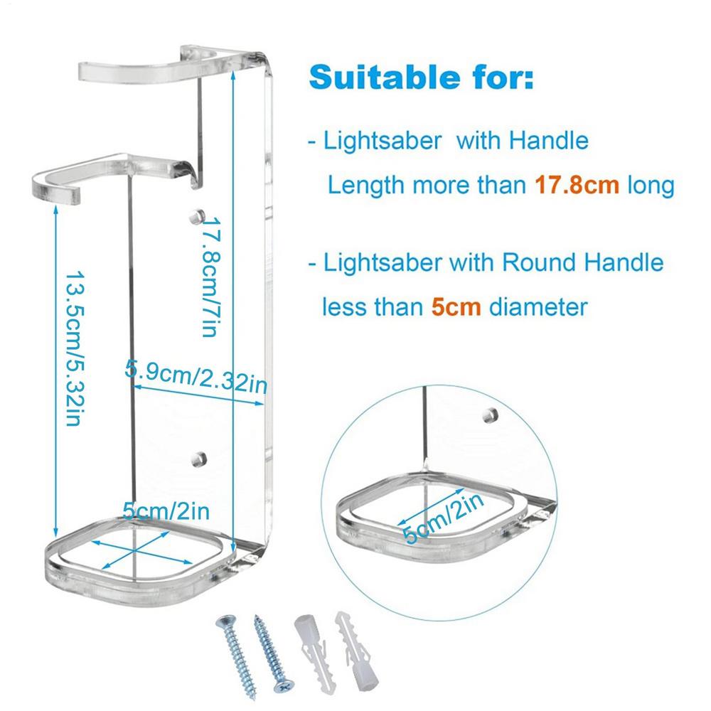 

Настенная подставка для меча, практичный кронштейн, держатель для лазерного меча, прочная акриловая подставка для светового меча, украшение для дома прозрачный