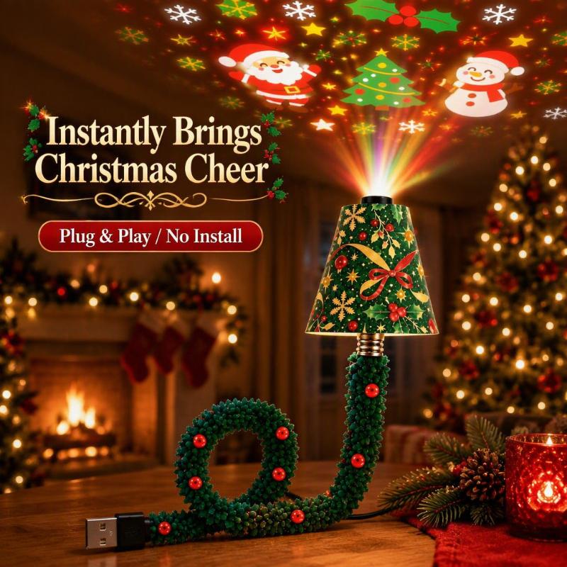 Christmas Projector Light Plug and Play LED Night Light with 6+ Patterns for Home Holiday Party Decoration