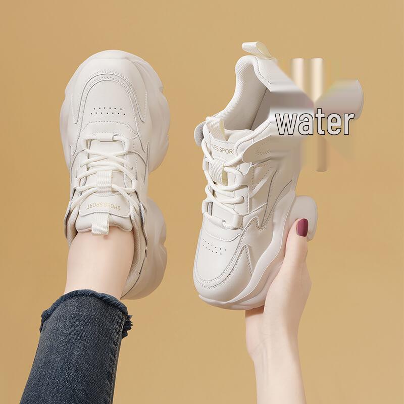 Damen Schwarze Dad Shoes, Herbst/Winter 2025, Dicke Sohle, Modische Höhenverstärkung mit Plus-Samt, Kleine Füße Lässige Sneaker.