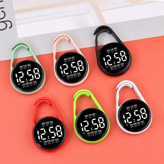 Examination Keychain Digital Watch Pocket LED Touch Watch Portable Clip-On Watch for Belt Backpack Students School Exams