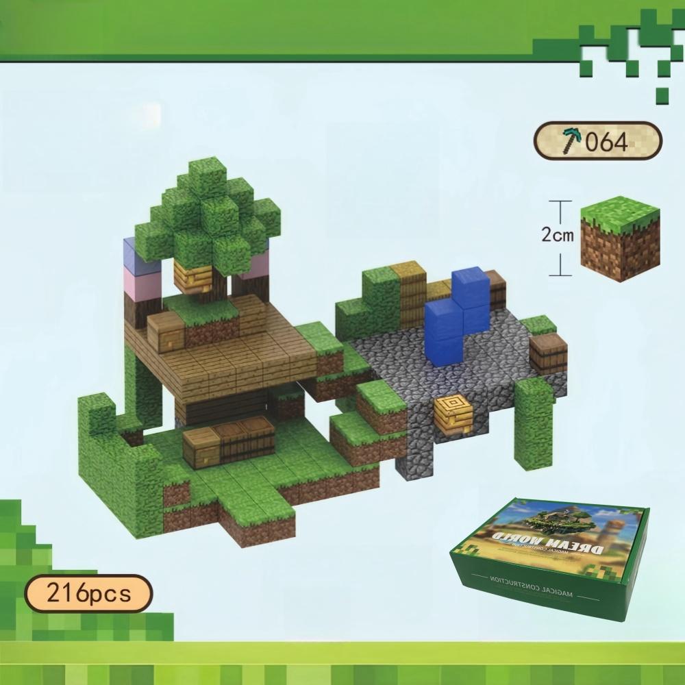 Creative Magnetic Building Block Bricks Famous Scene Mine World Architectural Set DIY Kids Construction Assembly Toys Gifts