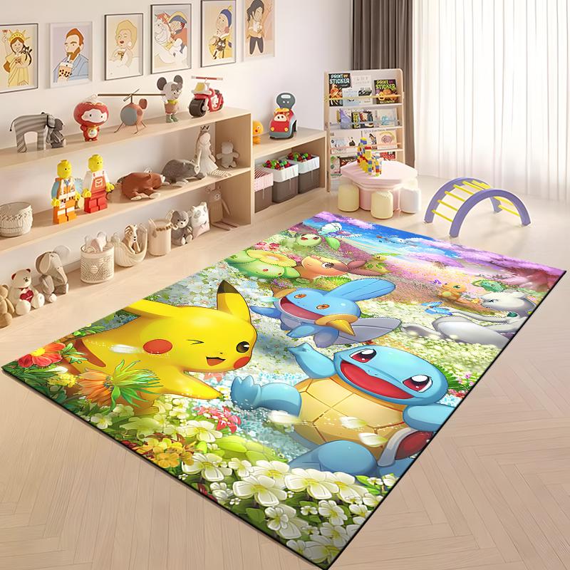 Various Styles Pikachu Printed Carpet Gifts for Boys and Girls Friends Bedroom Living Room Sofa Large Size Mat Non-slip Rugs